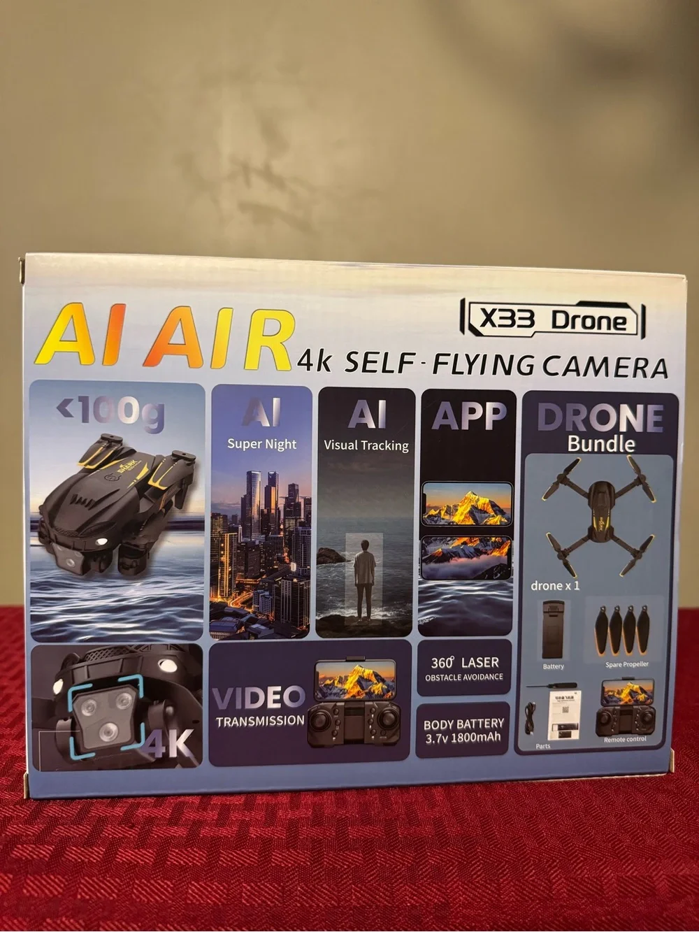 AI Air 4K Self-Flying Camera - Black
